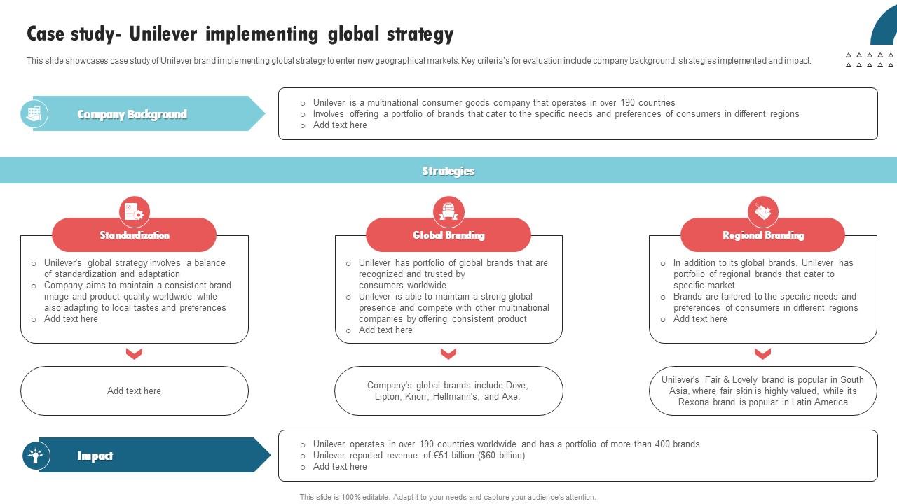 Case Study Unilever Implementing Global Sinternational Strategy Corporations Microsoft Pdf