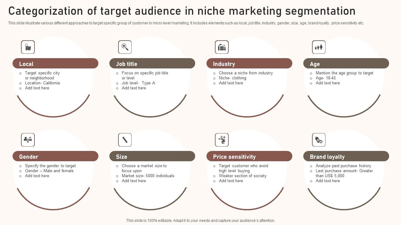 Categorization Of Target Audience In Niche Marketing Segmentation Elements Pdf