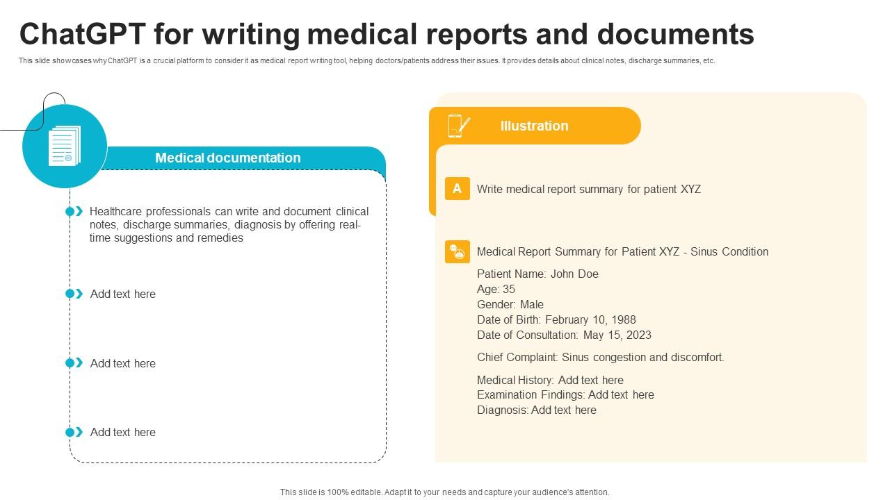ChatGPT For Writing Medical Reports And Documents ChatGPT And Healthcare Innovation Enhancing AI SS V