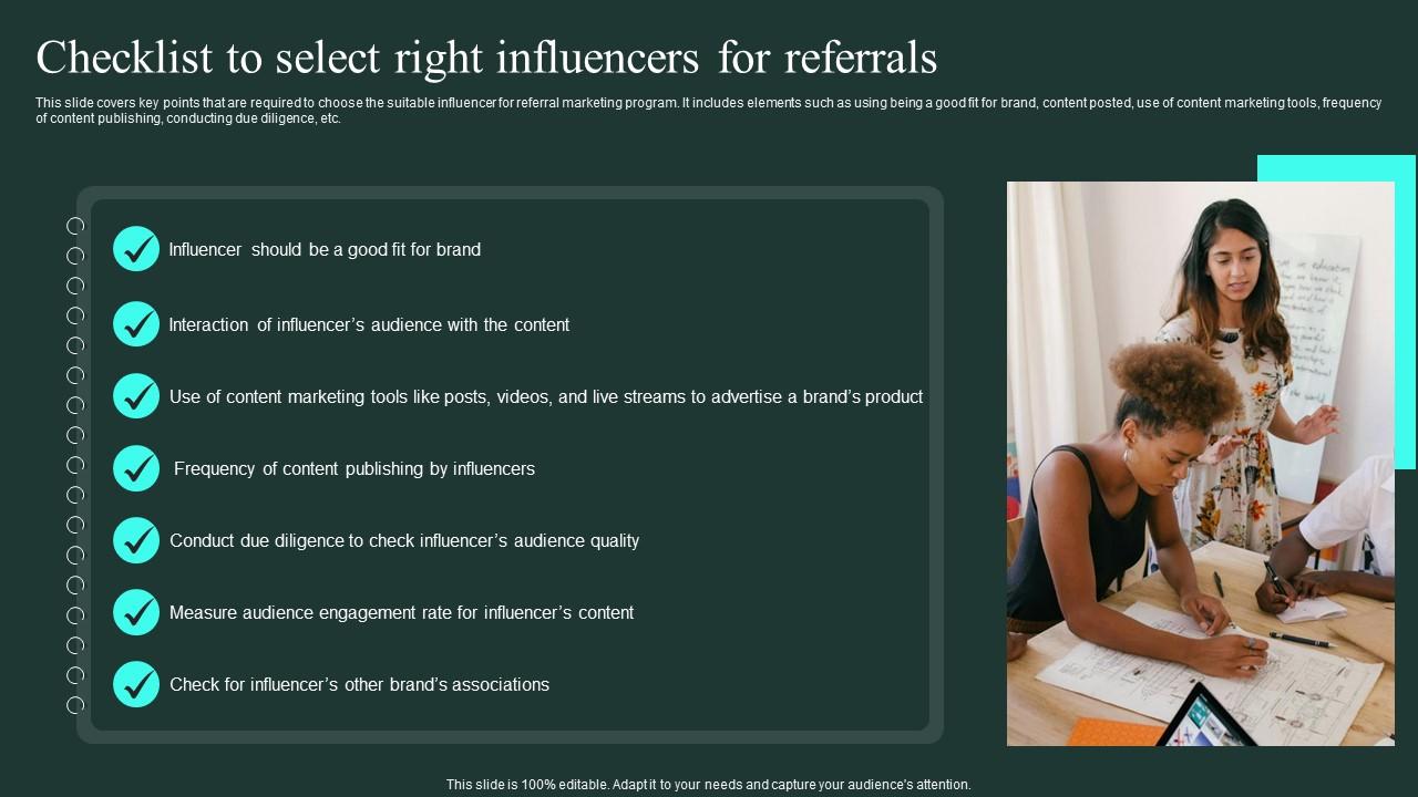 Checklist To Select Right Influencers For Referrals Word Of Mouth Marketing Graphics Pdf