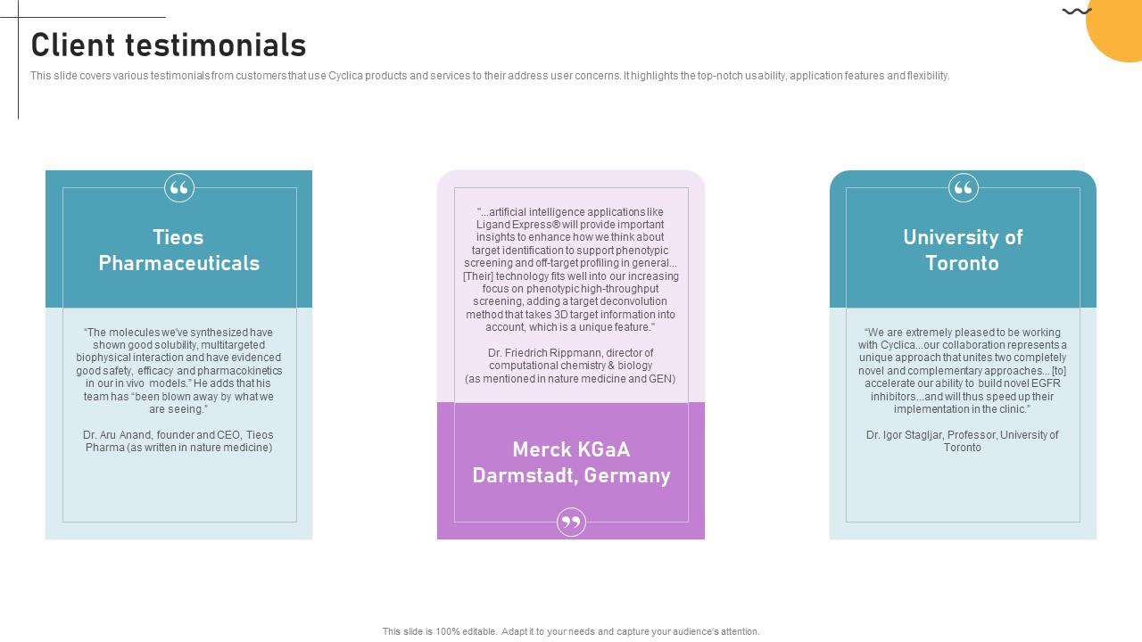 Client Testimonials Cloud Based Predictive Analytics Software Pitch Deck