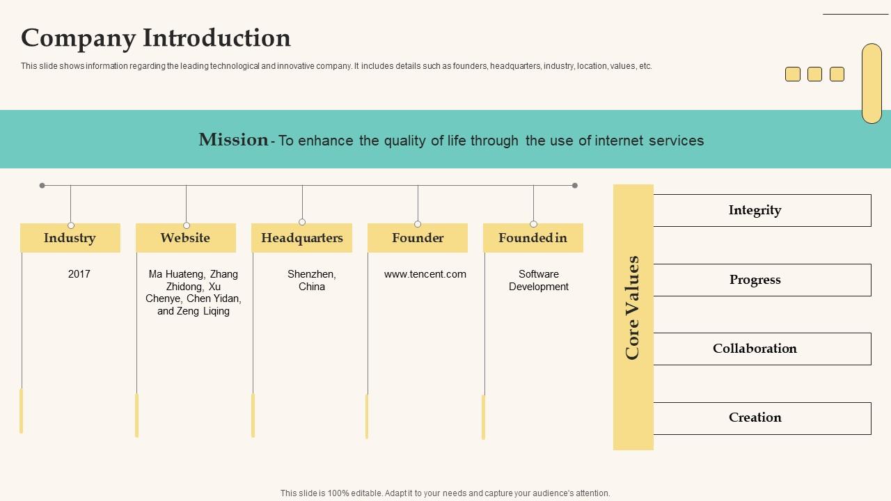 Company Introduction Elevator Pitch Deck For Funding Tech Company Graphics Pdf