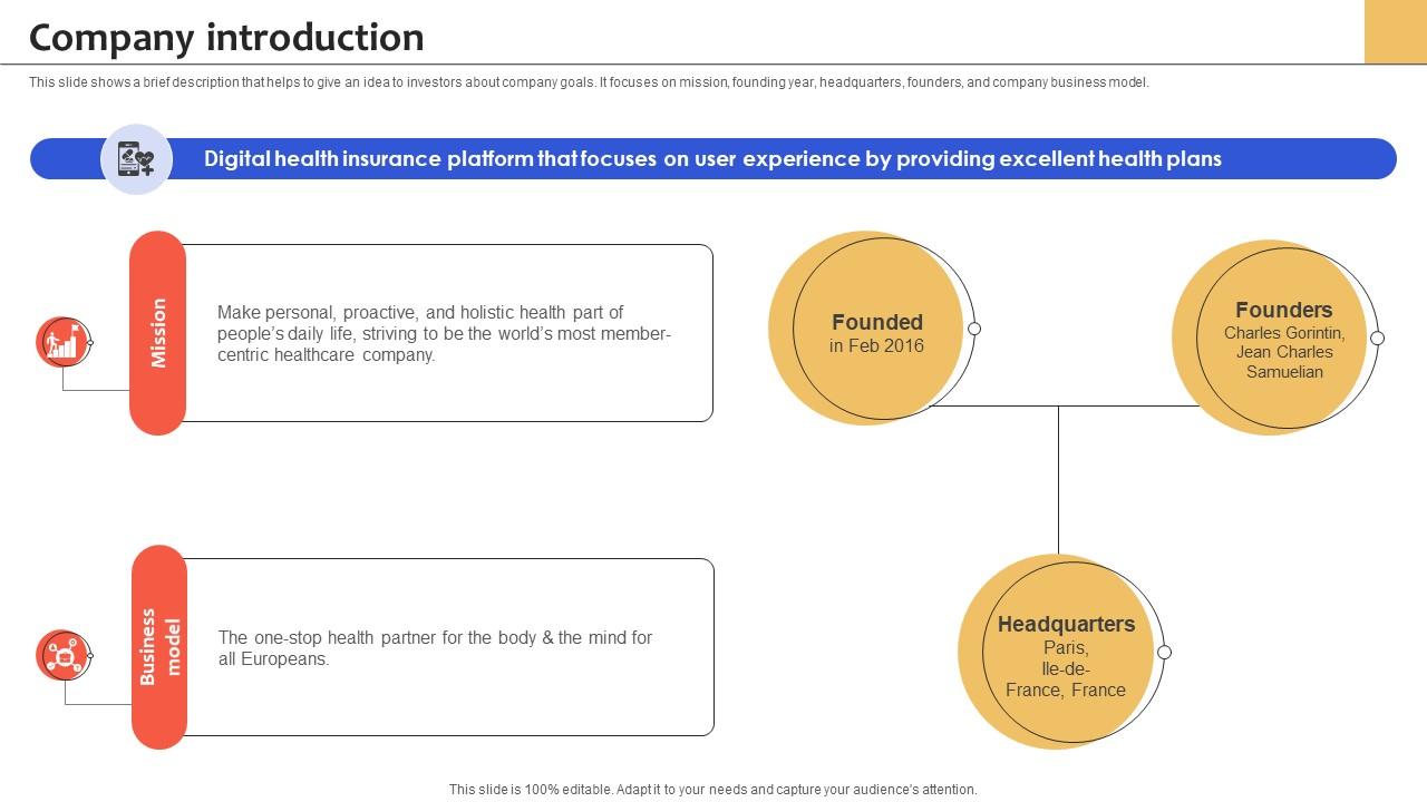 Company Introduction Health Insurance Services Management Platform Pitch Deck