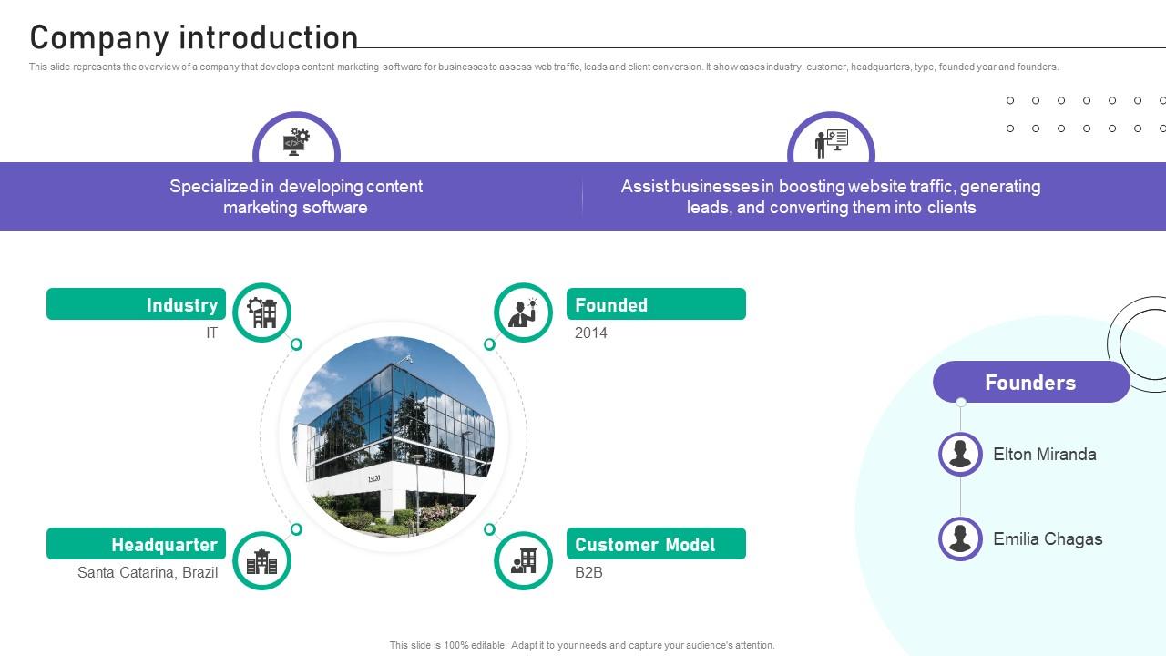 Company Introduction Website Traffic Boosting Tool Investor Funding Elevator Pitch Deck