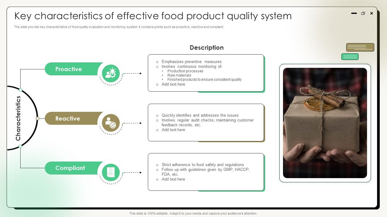 Comprehensive Guide On Current Strategies Key Characteristics Of Effective Food Product Quality System