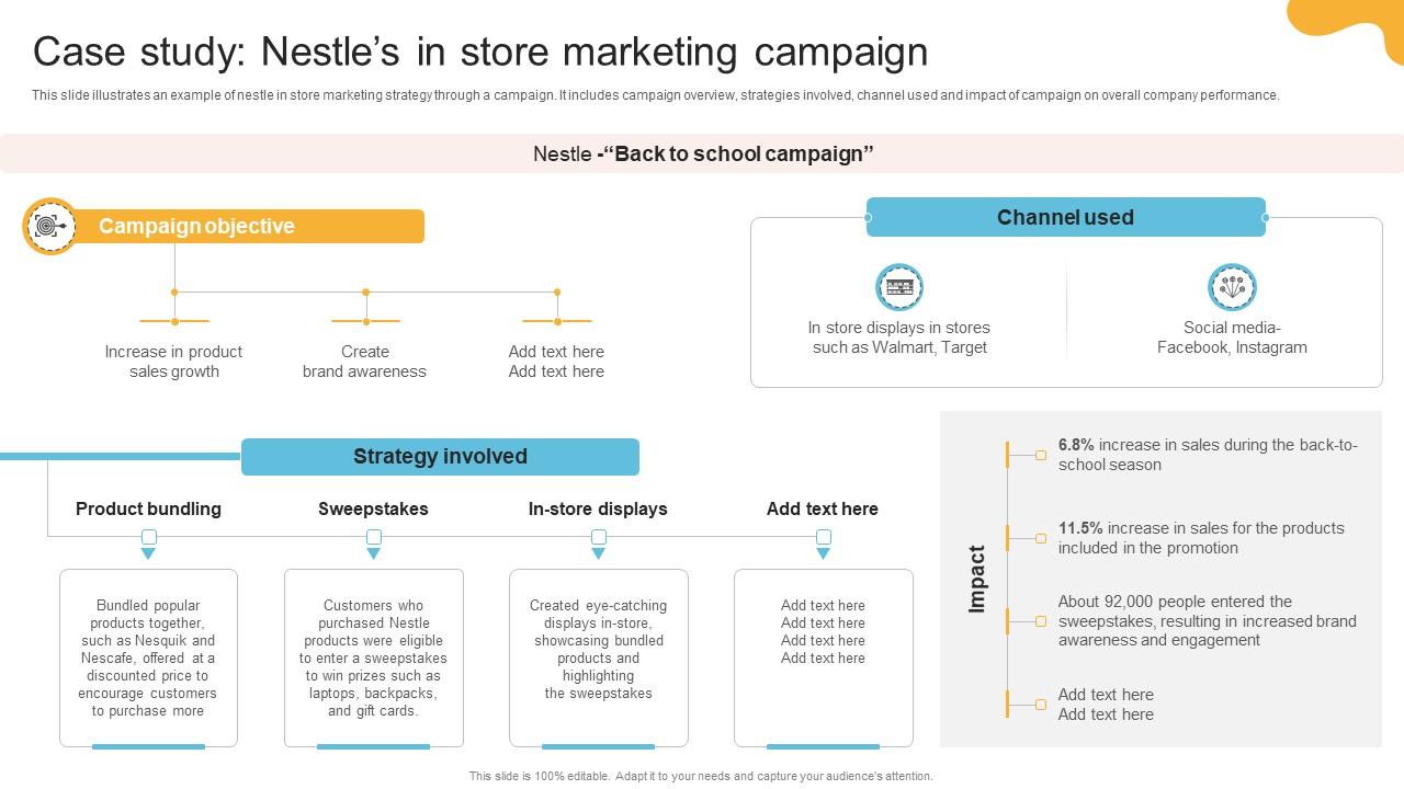 Comprehensive Review Of Nestles Case Study Nestles In Store Marketing Campaign Strategy SS V