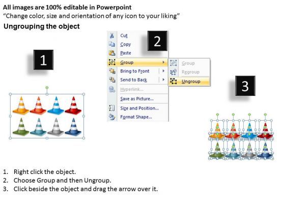 Consulting Diagram Traffic Cones Fallen Business Framework Model