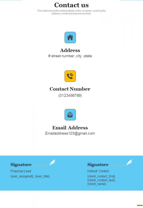 Contact Us Proposal For Premium Painting Services One Pager Sample Example Document