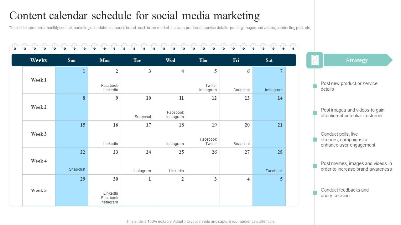 Content Calendar Schedule For Out Of The Box Shopper Marketing Strategies Mockup Pdf