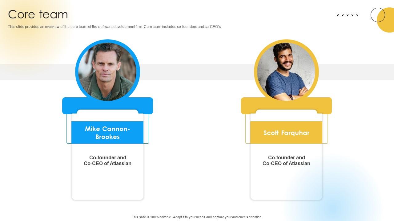 Core Team Software Development Company Funding Elevator Pitch Deck
