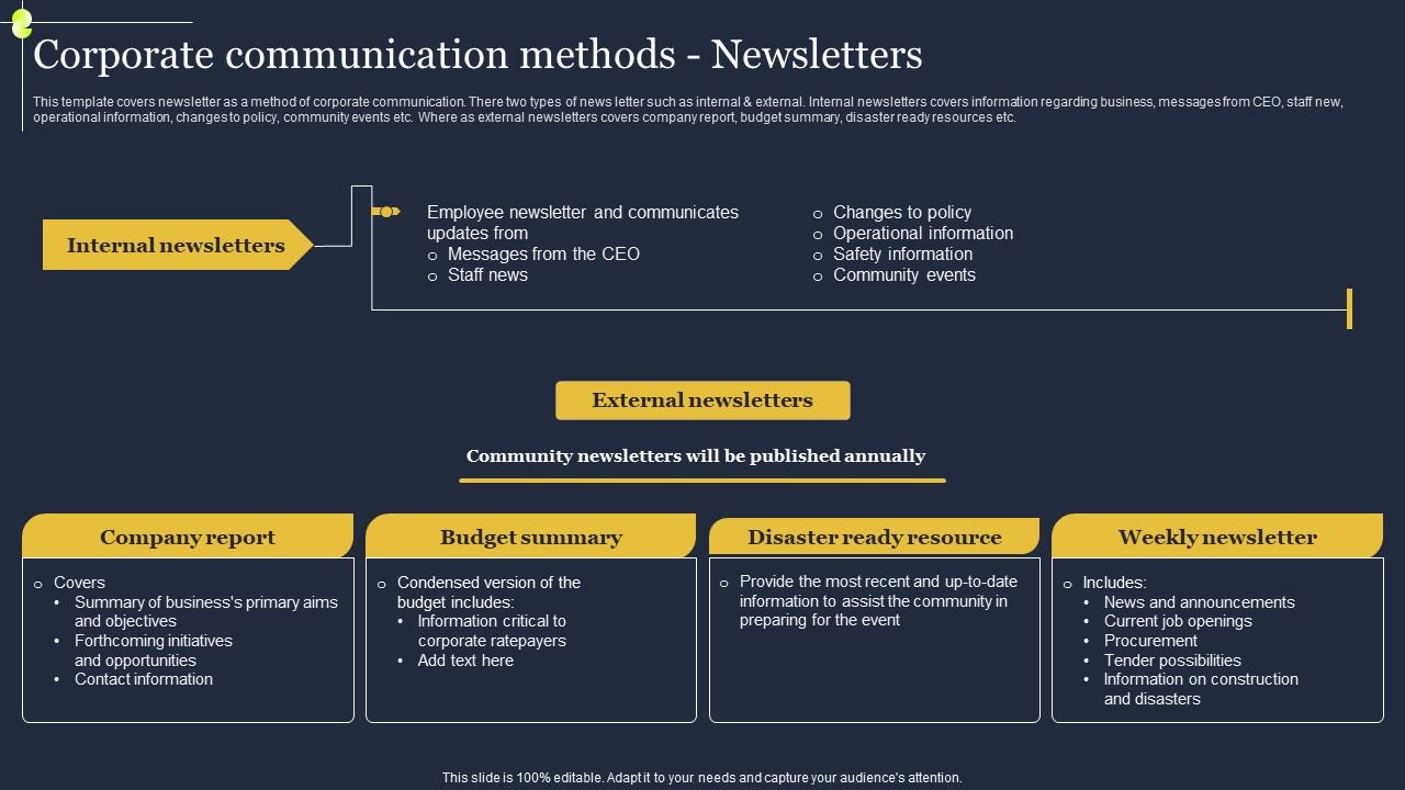 Corporate Communication Methods Newsletters Critical Incident Communication Demonstration Pdf