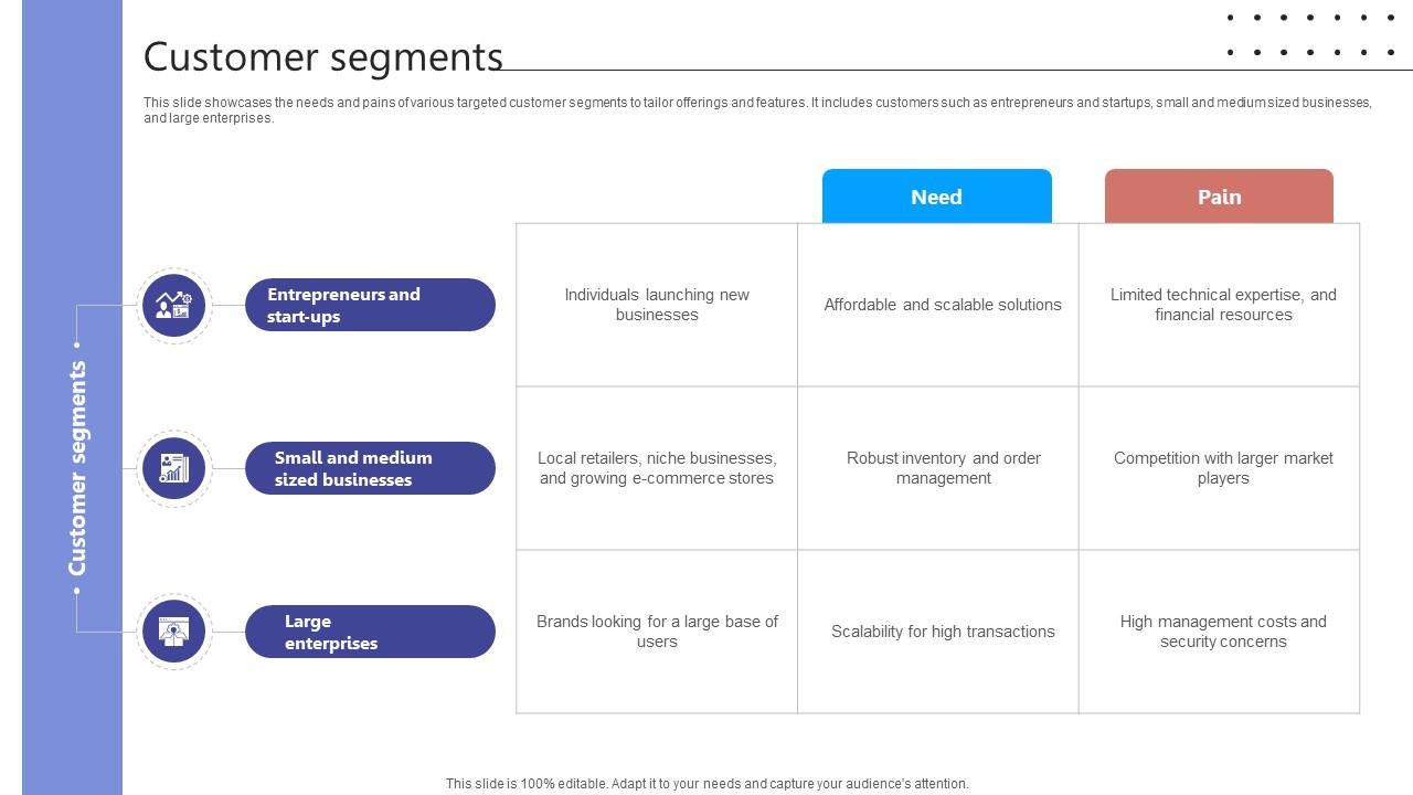 Customer Segments Digital Storefront Platform Business Model BMC SS V