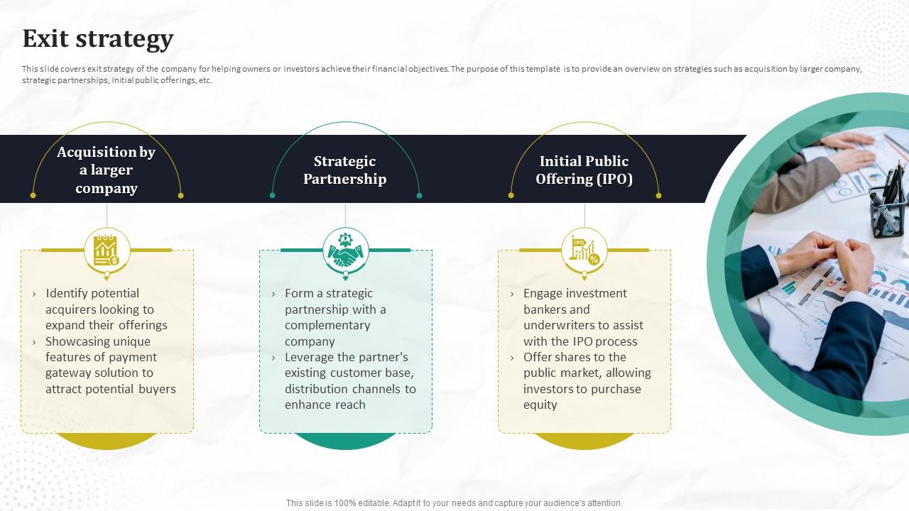 Exit Strategy Automated Workflow Software Funding Pitch Deck For Company