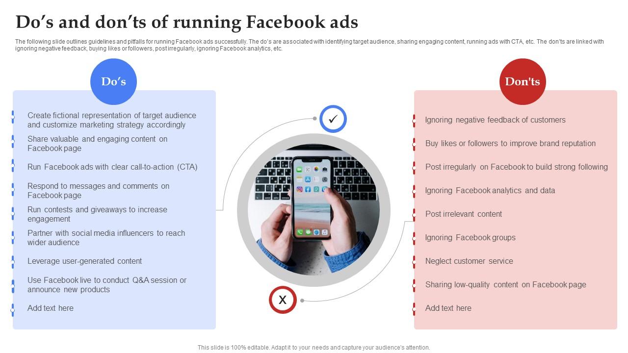 Facebook Marketing Plan Dos And Donts Of Running Facebook Ads Strategy SS V