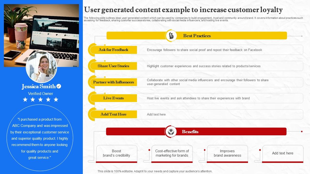 Facebook Marketing Techniques User Generated Content Example To Increase Customer Strategy SS V