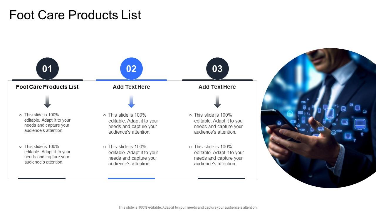 Foot Care Products List In Powerpoint And Google Slides Cpb