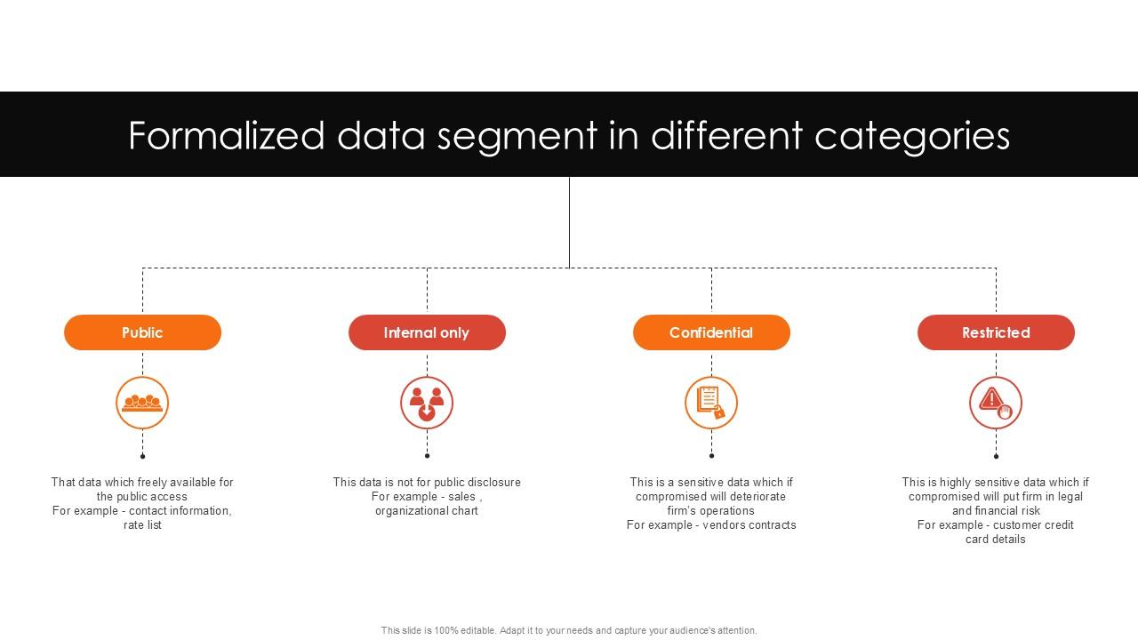 Formalized Data Segment In Different Categories PPT Sample SS