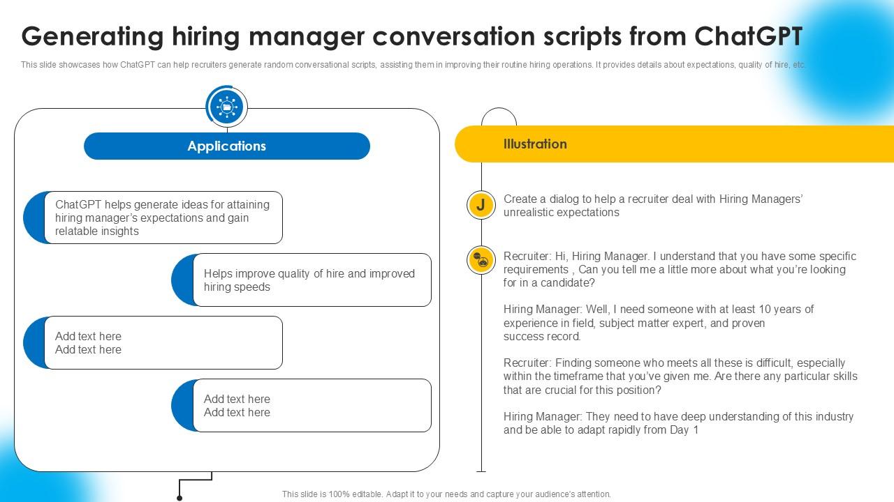 Generating Hiring Manager Conversation AI Powered Recruitment Enhancing Ppt Slide AI SS V