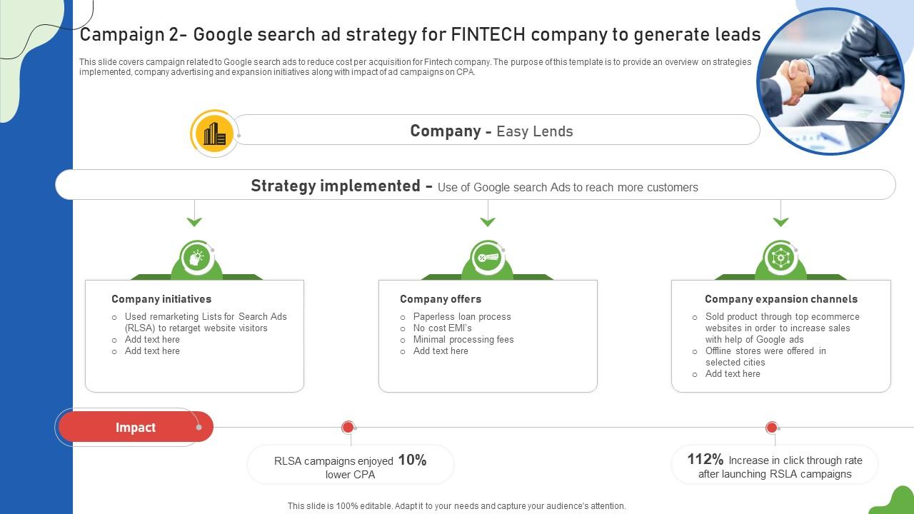 Google Ads Categories Campaign 2 Google Search Ad Strategy For Fintech Company To Generate MKT SS V