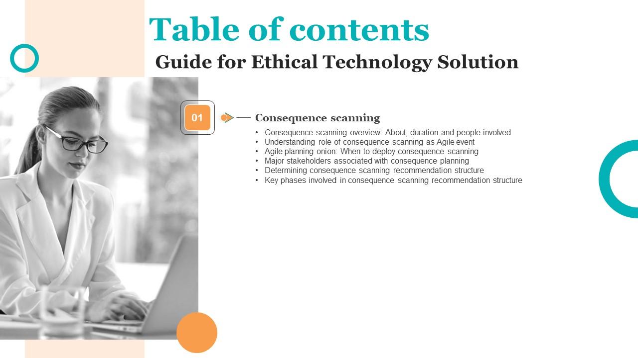 Guide For Ethical Technology Solution Table Of Contents Graphics Pdf