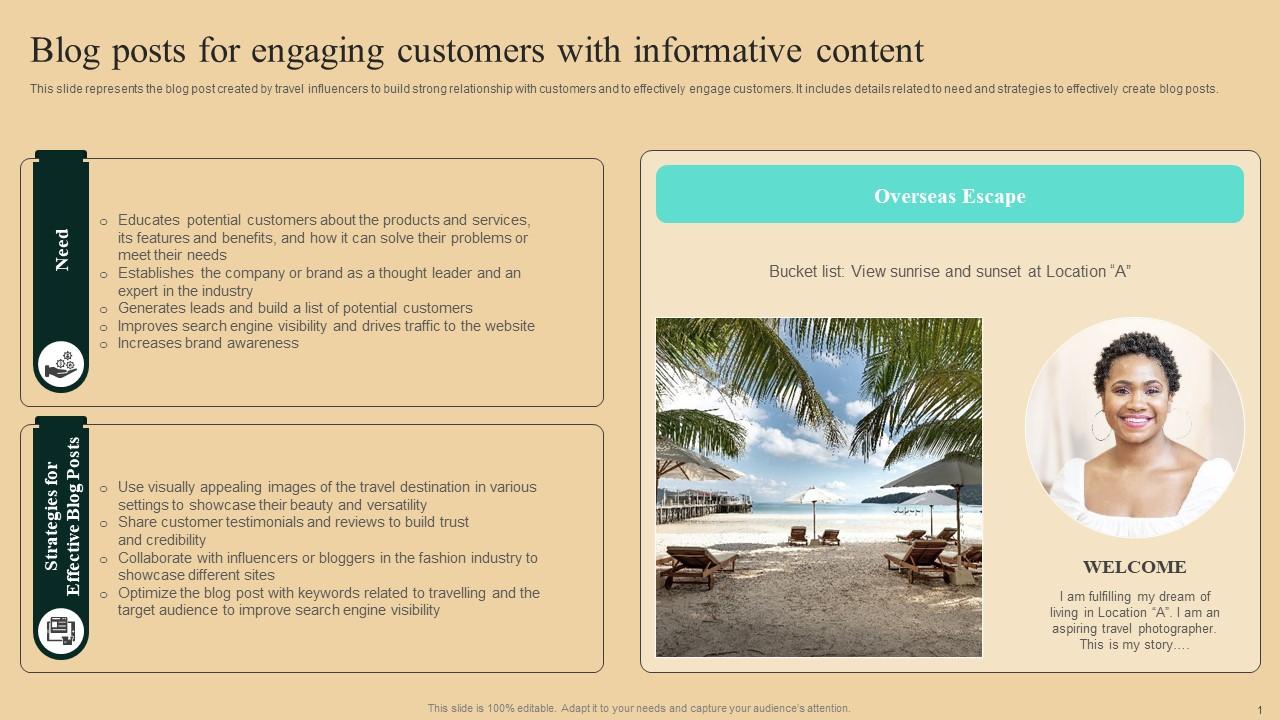 Guide To Winning Tourism Blog Posts For Engaging Customers With Informative Content Background Pdf