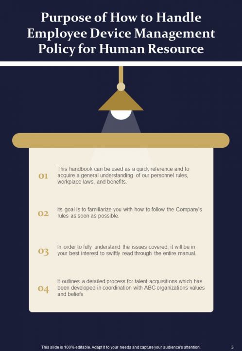 How To Handle Employee Device Management Policy For Human Resource Handbook