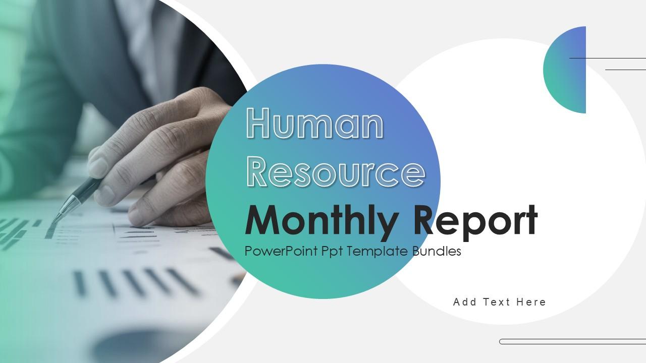 Human Resource Monthly Report Powerpoint Ppt Template Bundles