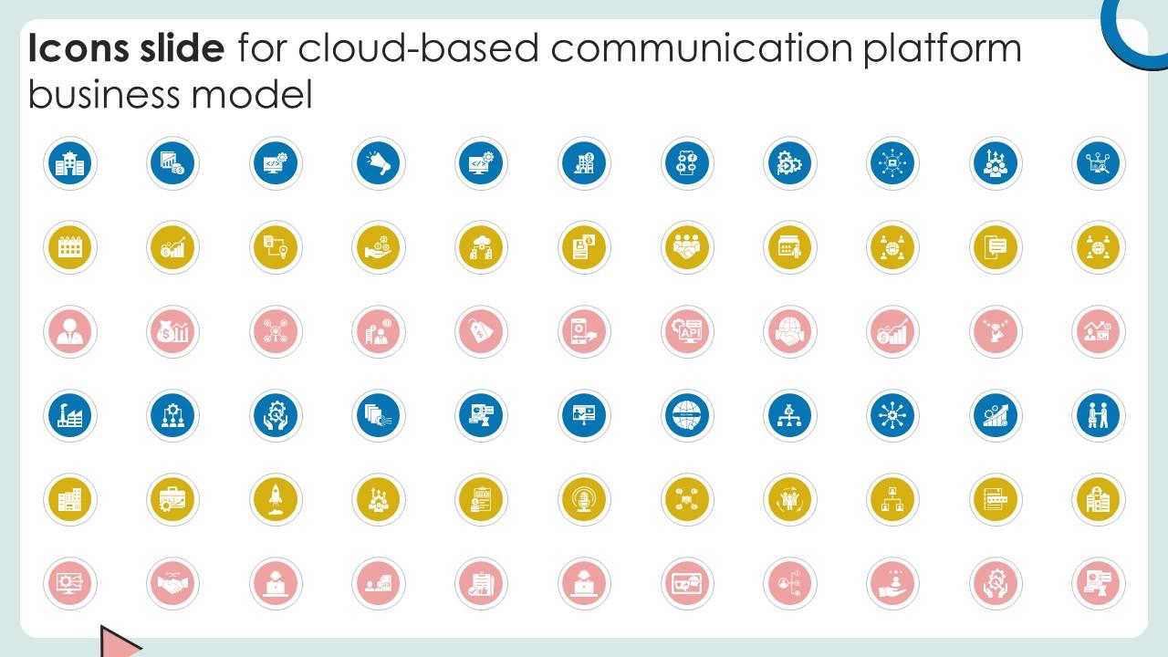 Icons Slide For Cloud Based Communication Platform Business Model BMC SS V