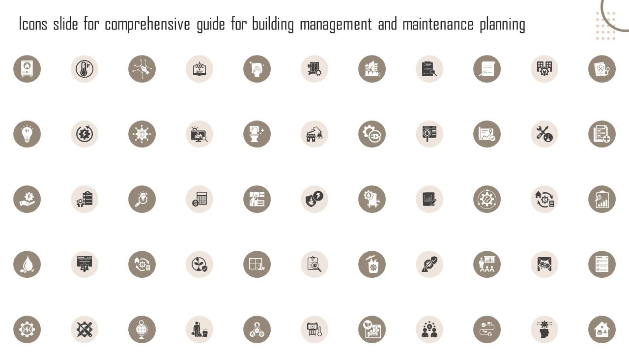 Icons Slide For Comprehensive Guide For Building Management Elements Pdf