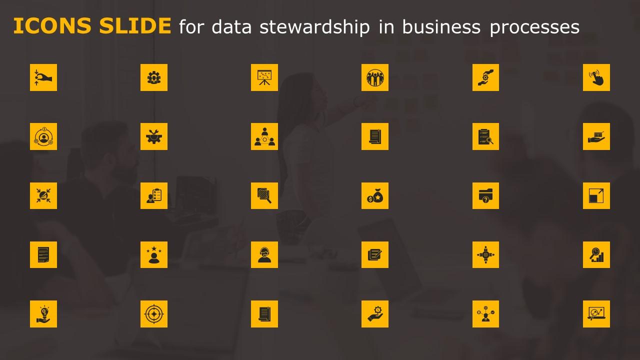 Icons Slide For Data Stewardship In Business Processes Download Pdf