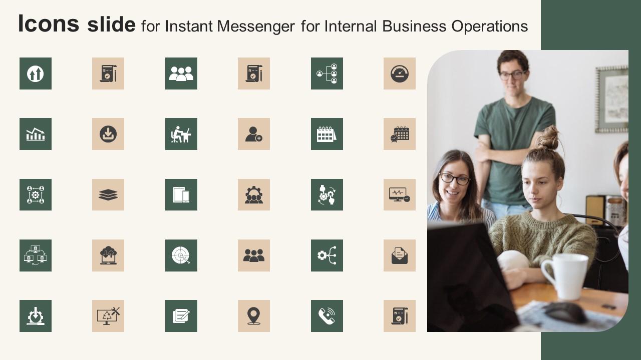 Icons Slide For Instant Messenger Instant Messenger For Internal Business Operations Structure Pdf