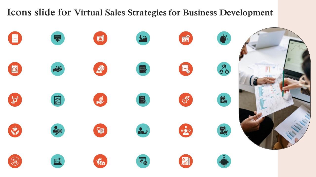 Icons Slide For Virtual Sales Strategies For Business Development Strategy SS V