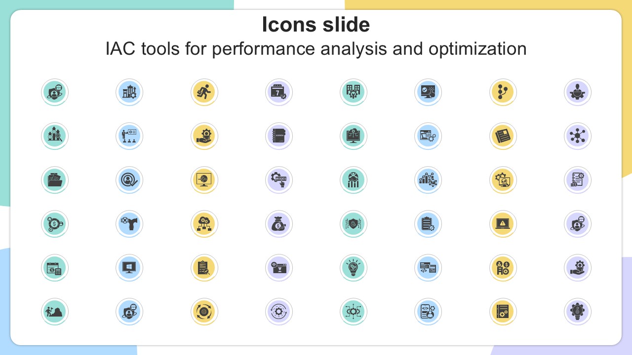 Icons Slide IAC Tools For Performance Analysis And Optimization PPT Example