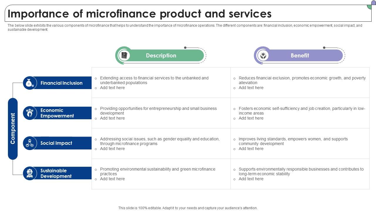 Importance Of Microfinance Product And Services Complete Guide To Microfinance Fin SS V