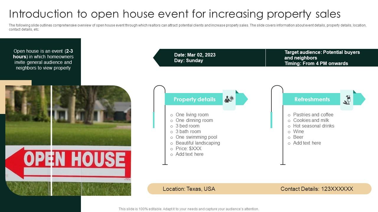 Introduction To Open House Event For Increasing Property Sales Strategic Real Estate Ideas Pdf
