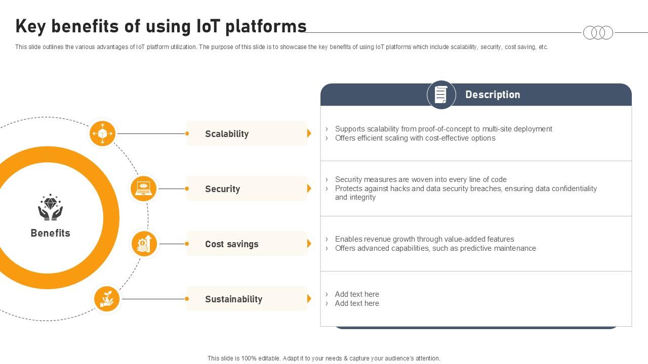 Key Benefits Of Using Iot Platforms Aws IOT Platform Ppt Powerpoint
