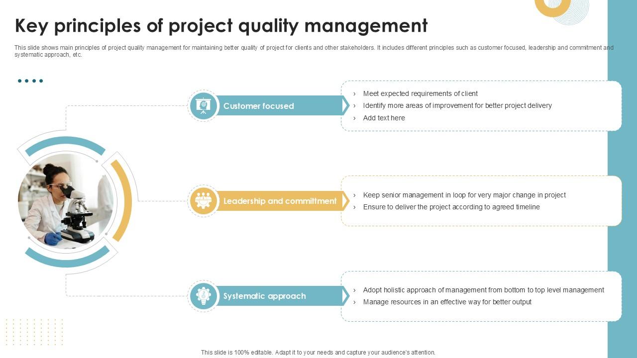 Key Principles Of Project Quality Management Executing Quality Ppt Slides PM SS V