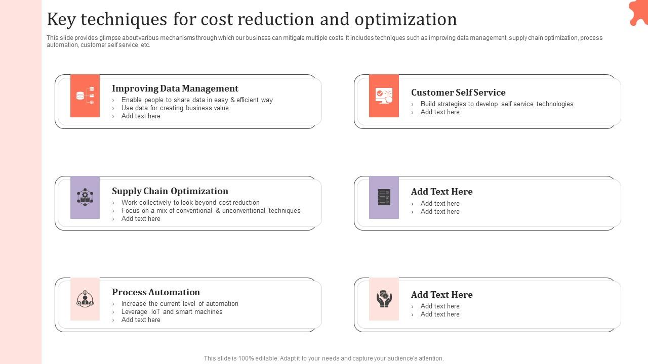 Key Techniques For Cost Reduction Assessing Corporate Financial Techniques Formats Pdf