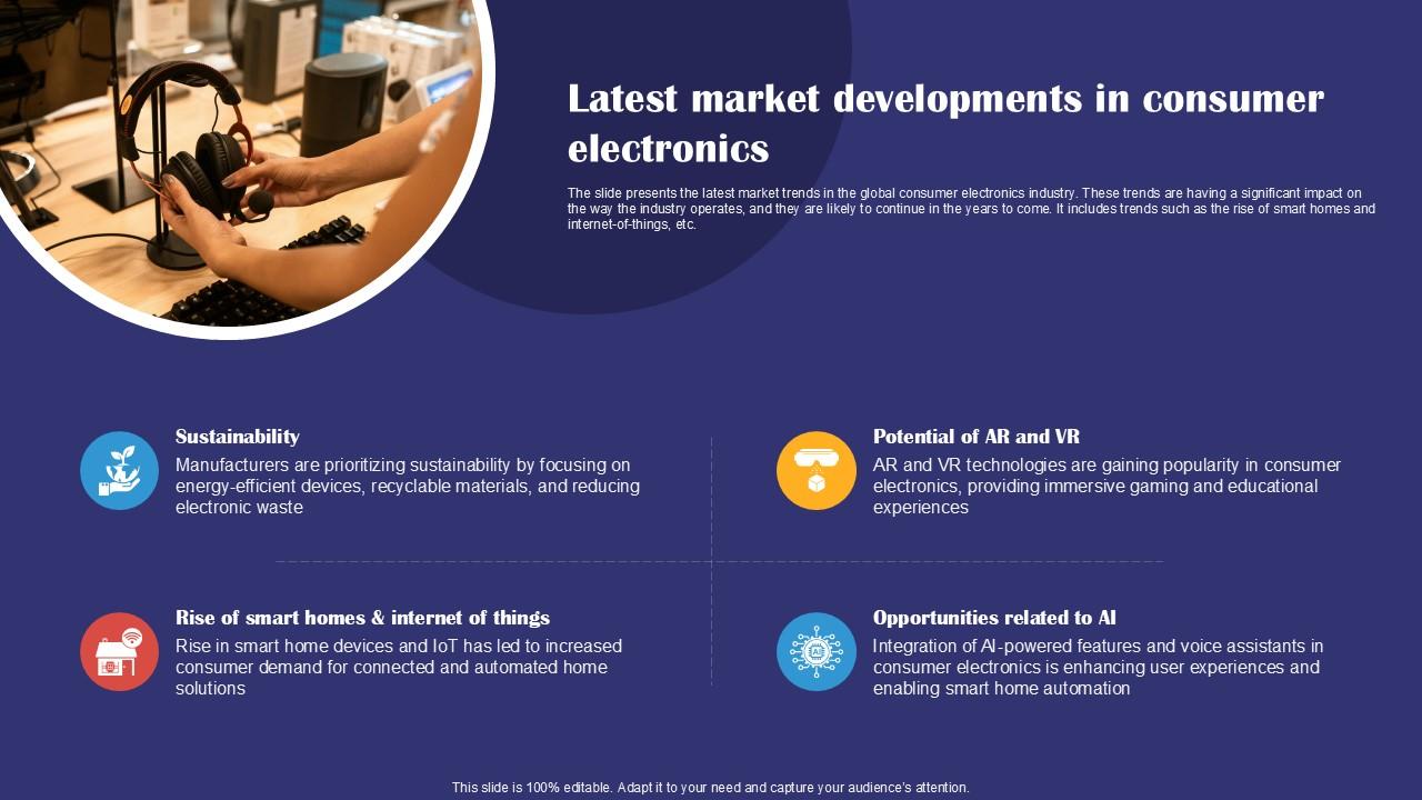 Latest Market Developments In Consumer Electronics Smartphones Industry Report PPT PowerPoint IR SS V