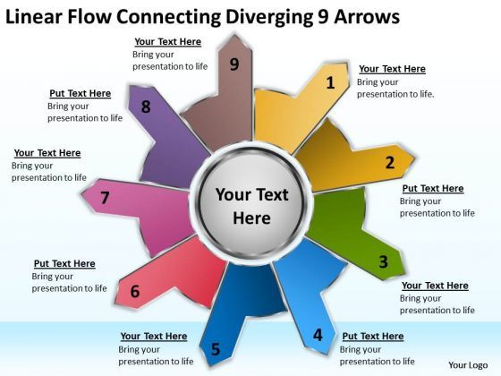 linear_flow_connecting_diverging_9_arrows_circular_process_network_powerpoint_slides_1.jpg