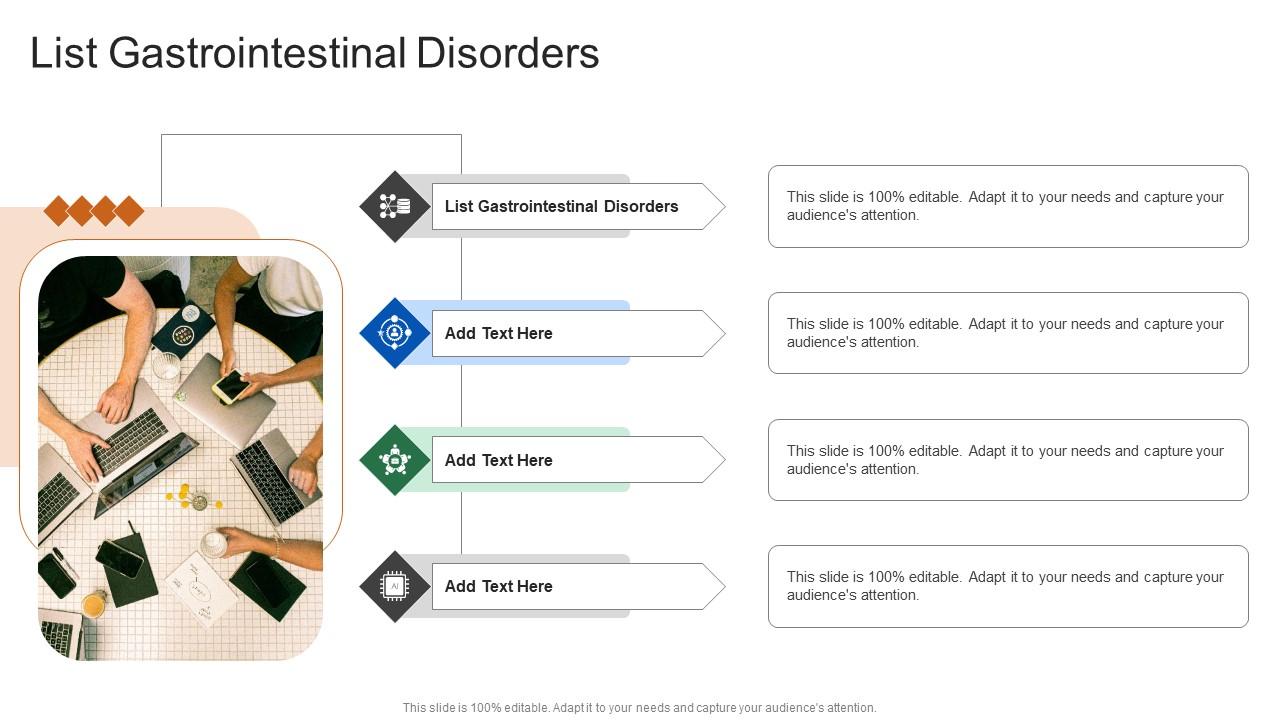 List Gastrointestinal Disorders In Powerpoint And Google Slides Cpb