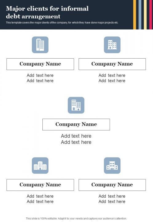 Major Clients For Informal Debt Arrangement One Pager Sample Example Document