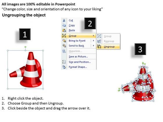 Mba Models And Frameworks Traffic Cones Fallen Business Diagram