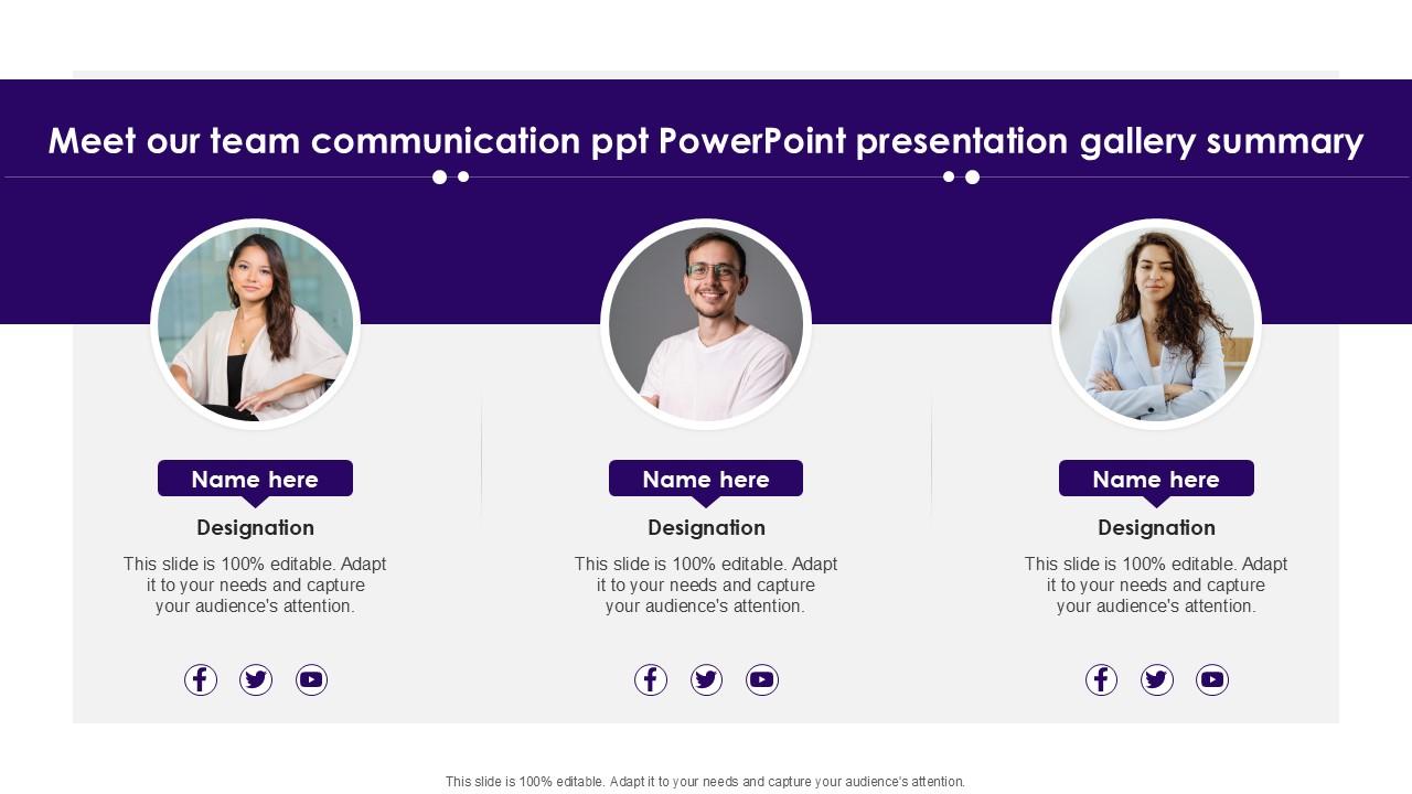 Meet Our Team Communication Ppt Powerpoint Presentation Gallery Summary