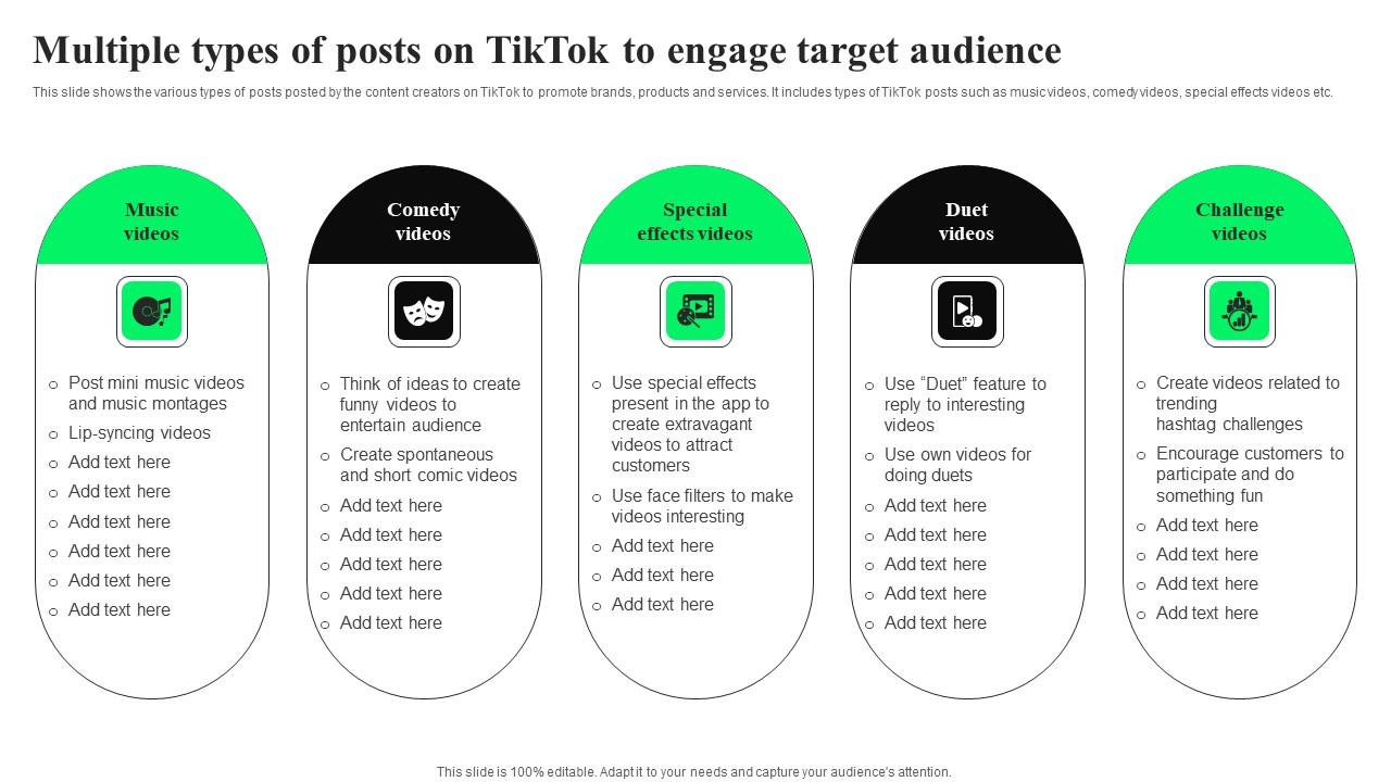 Multiple Types Of Posts On TikTok To Engage TikTok Advertising Strategies To Provide Effective Inspiration Pdf
