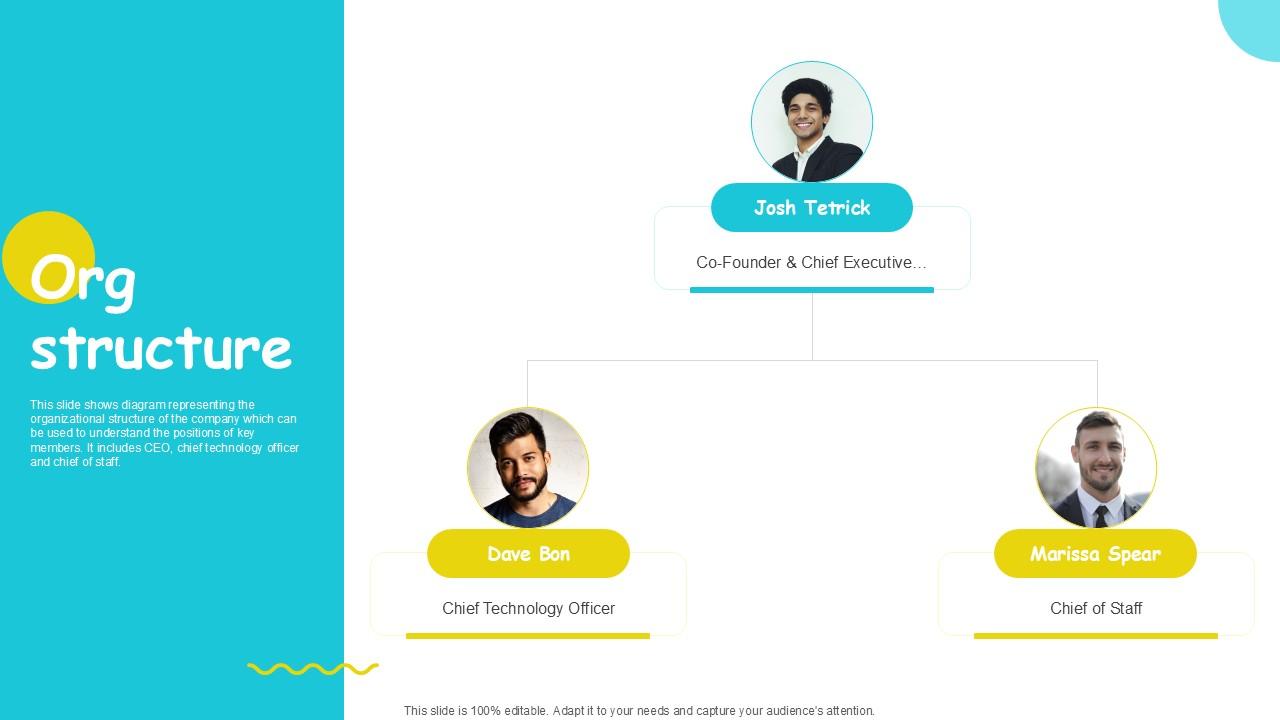 Org Structure Plant Based Eggs Developing Company Investor PPT Template