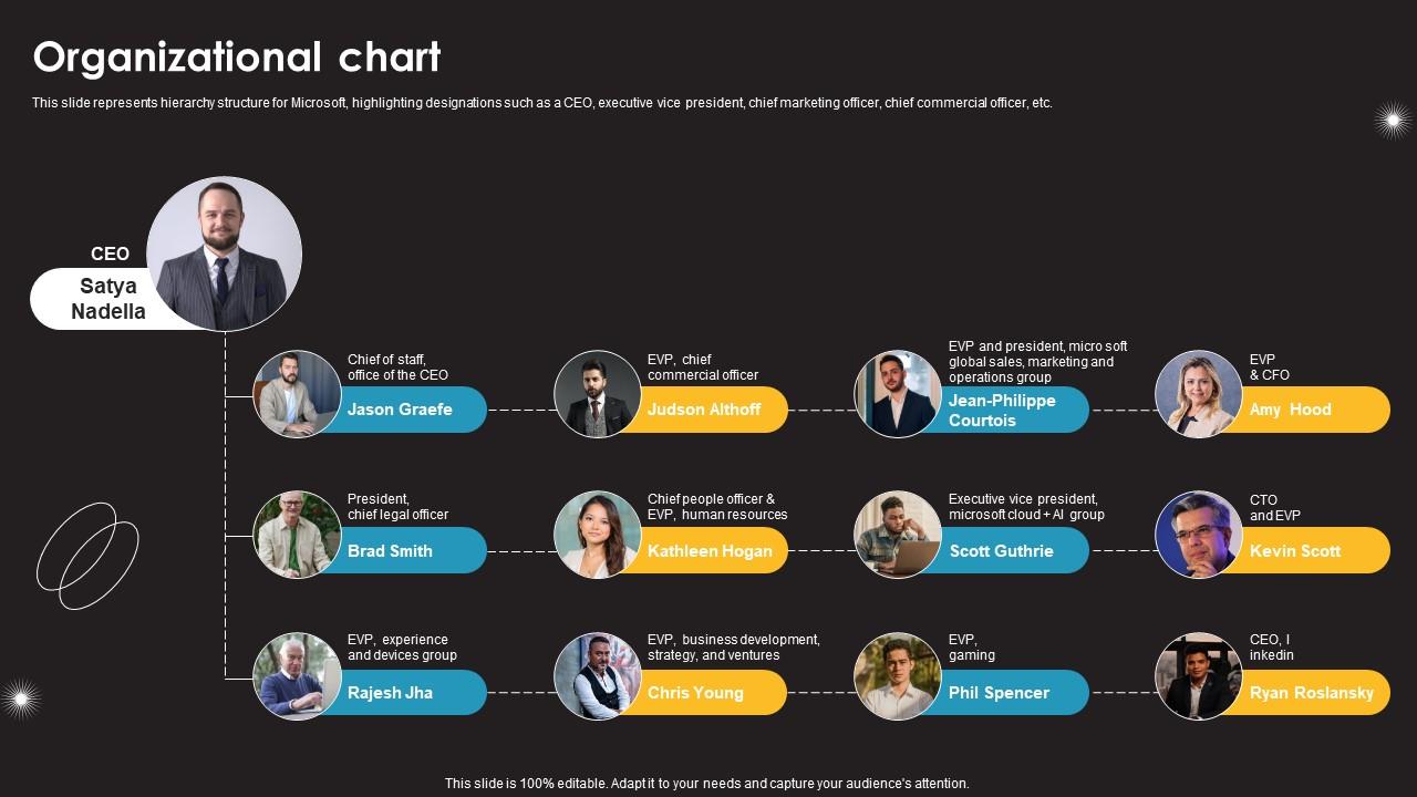 Organizational Chart Information Technology Services Provider Company Profile CP SS V