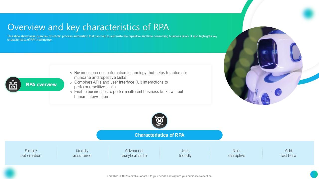 Overview And Key Characteristics RPA Use Cases In Different Industries PPT Example AI SS V