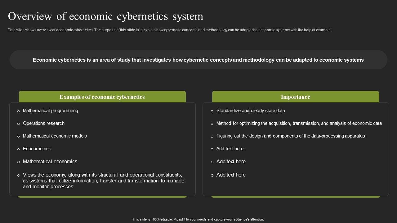 Overview Of Economic Cybernetics System Cybernetic Systems Professional Pdf