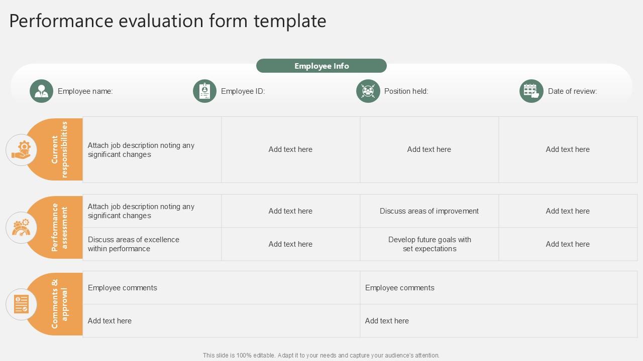 Performance Evaluation Form Template PPT Sample SS